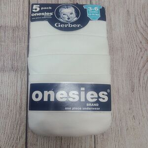 Gerber Brand Onesies 5pk One Piece Underwear Baby 3-6 Months White Cotton New
